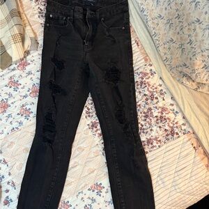 Aeropostale Black Distressed Skinny Jeans